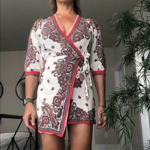 Wrap dress (not a real wrap dress, still have to put on over head), fun pattern